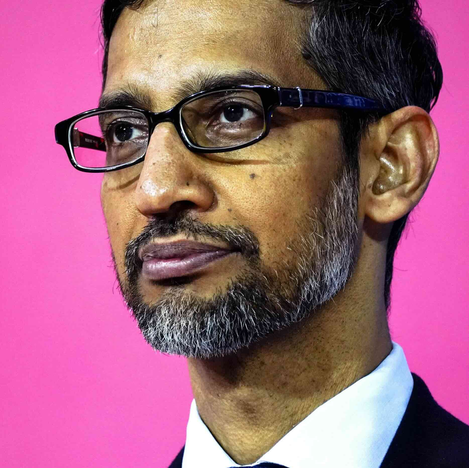 Illustration of Sundar Pichai from the Wired article