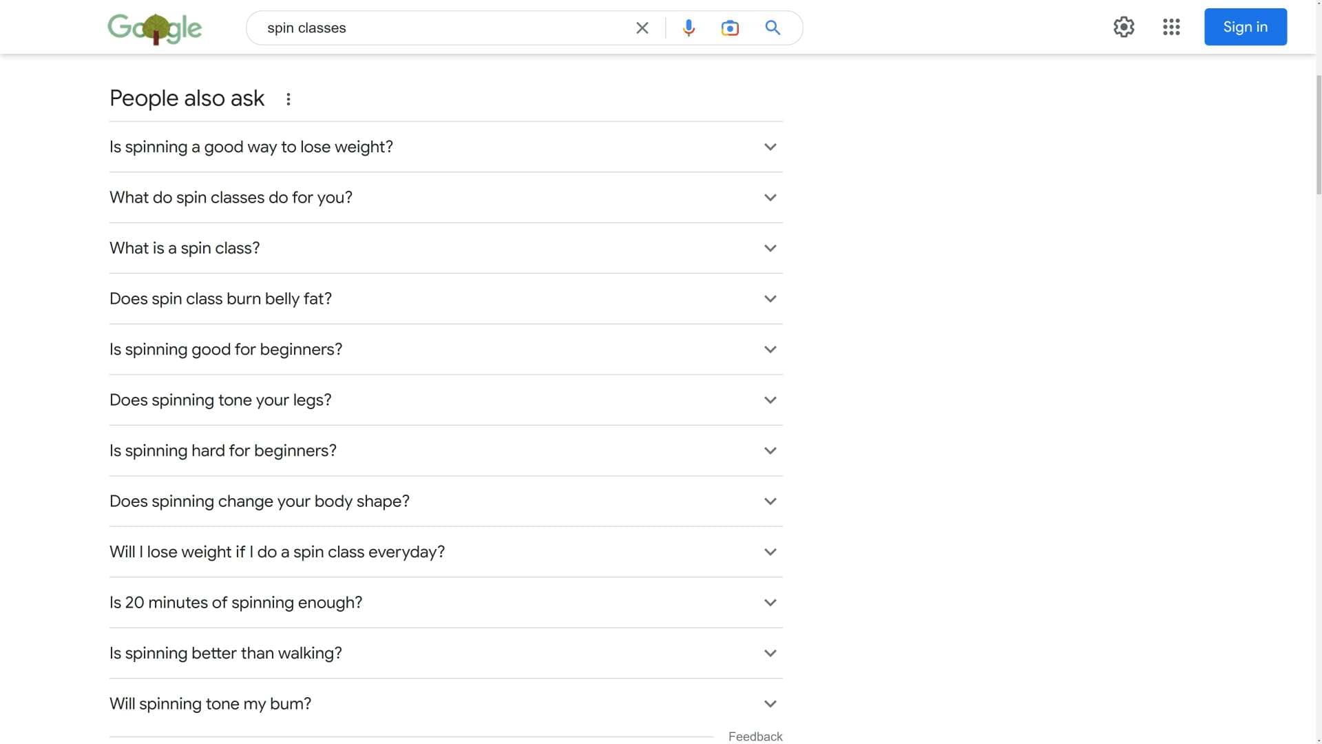 People also ask in Google search results