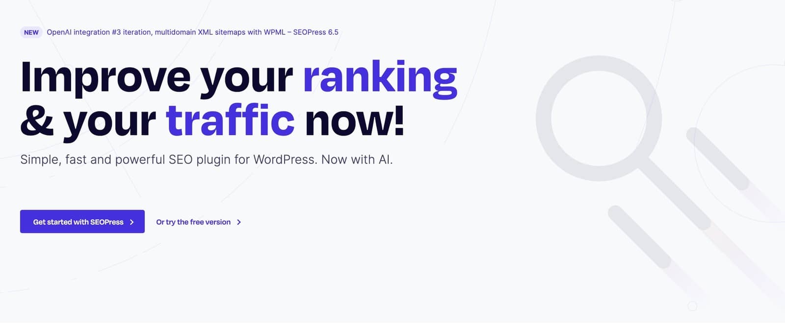 The SEOPress homepage