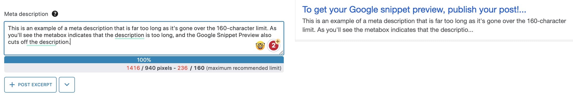 Example of a meta description that has gone over the recommended limit