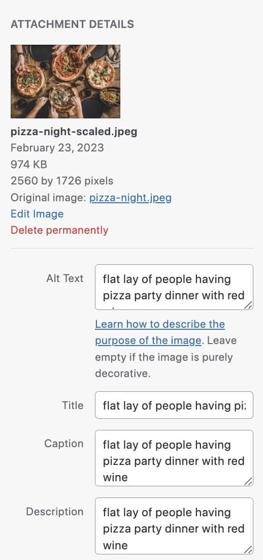 SEOPress can autogenerate your image’s alt text, title, caption, and description.