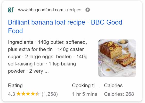 Enriched snippet from mobile SERP