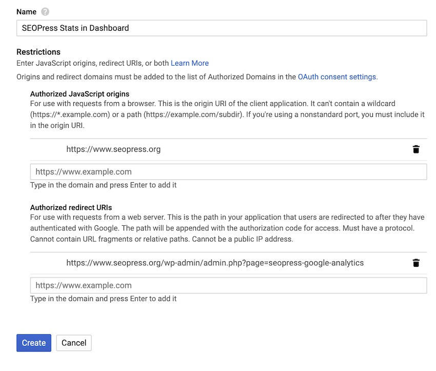 Google Analytics - Credentials