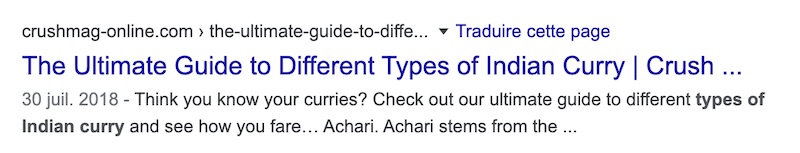 Google Search Result Example
