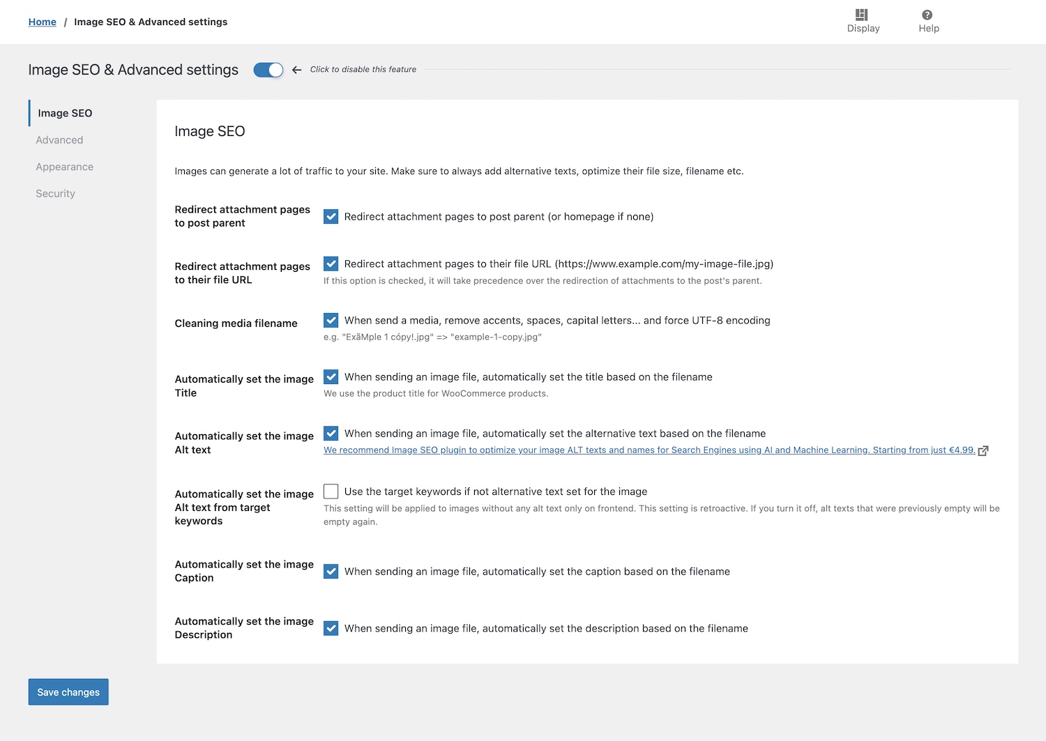 Image SEO settings - SEOPress