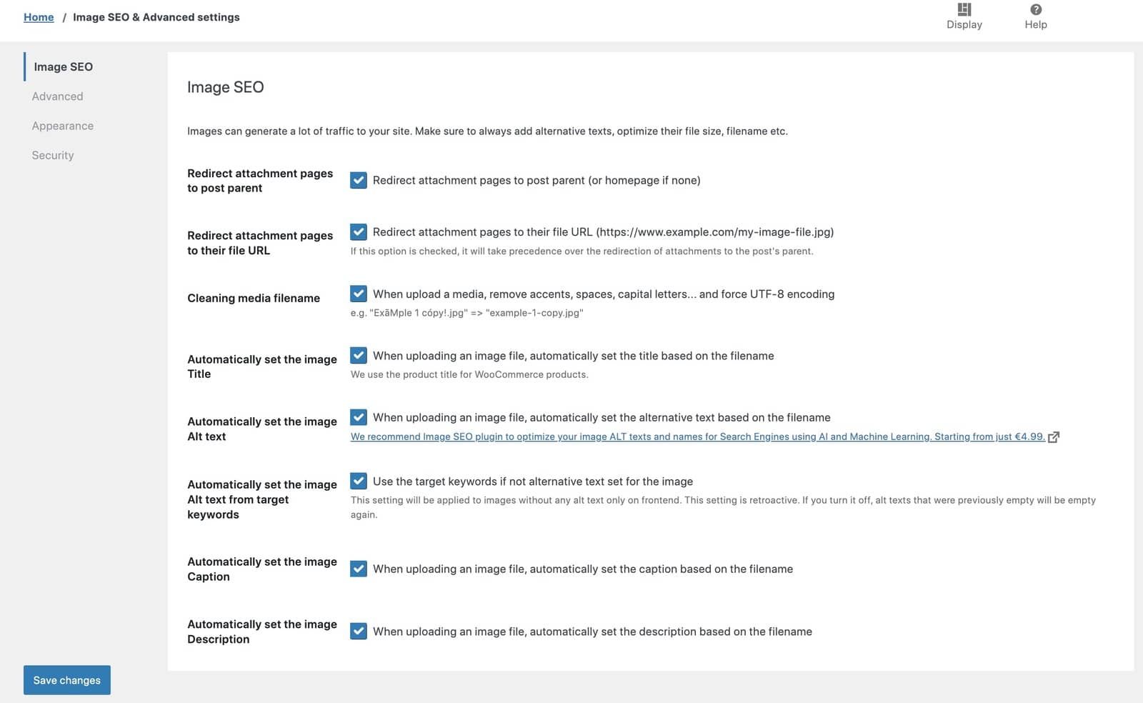 Accessing the image SEO setting with SEOPress
