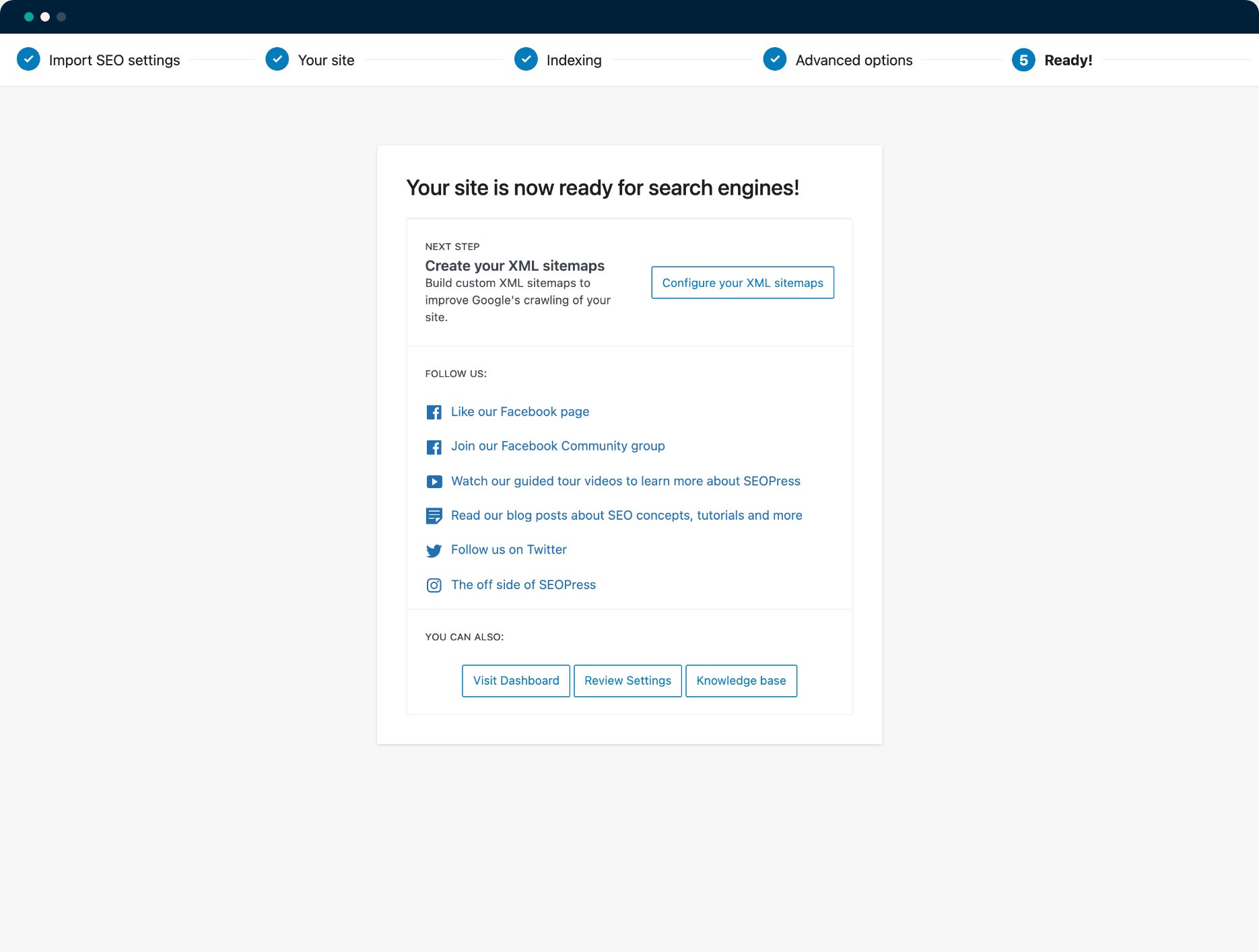 SEOPress Configuration Wizard