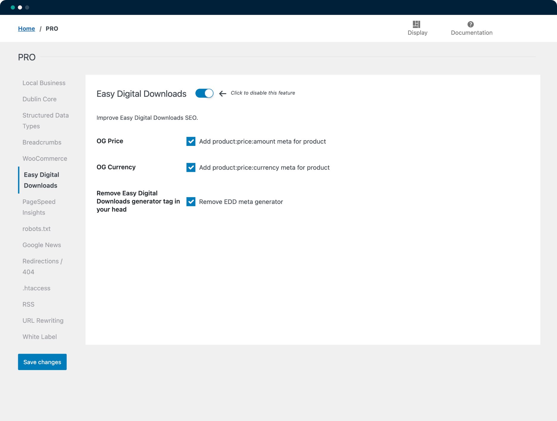 Easy Digital Downloads settings - SEOPress