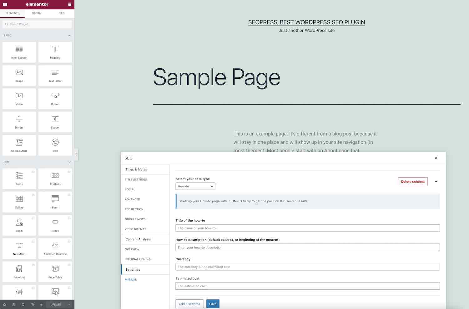 Schema with our universal SEO metabox - SEOPress