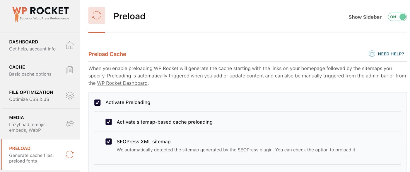 WP Rocket Sitemap Preloading for SEOPress