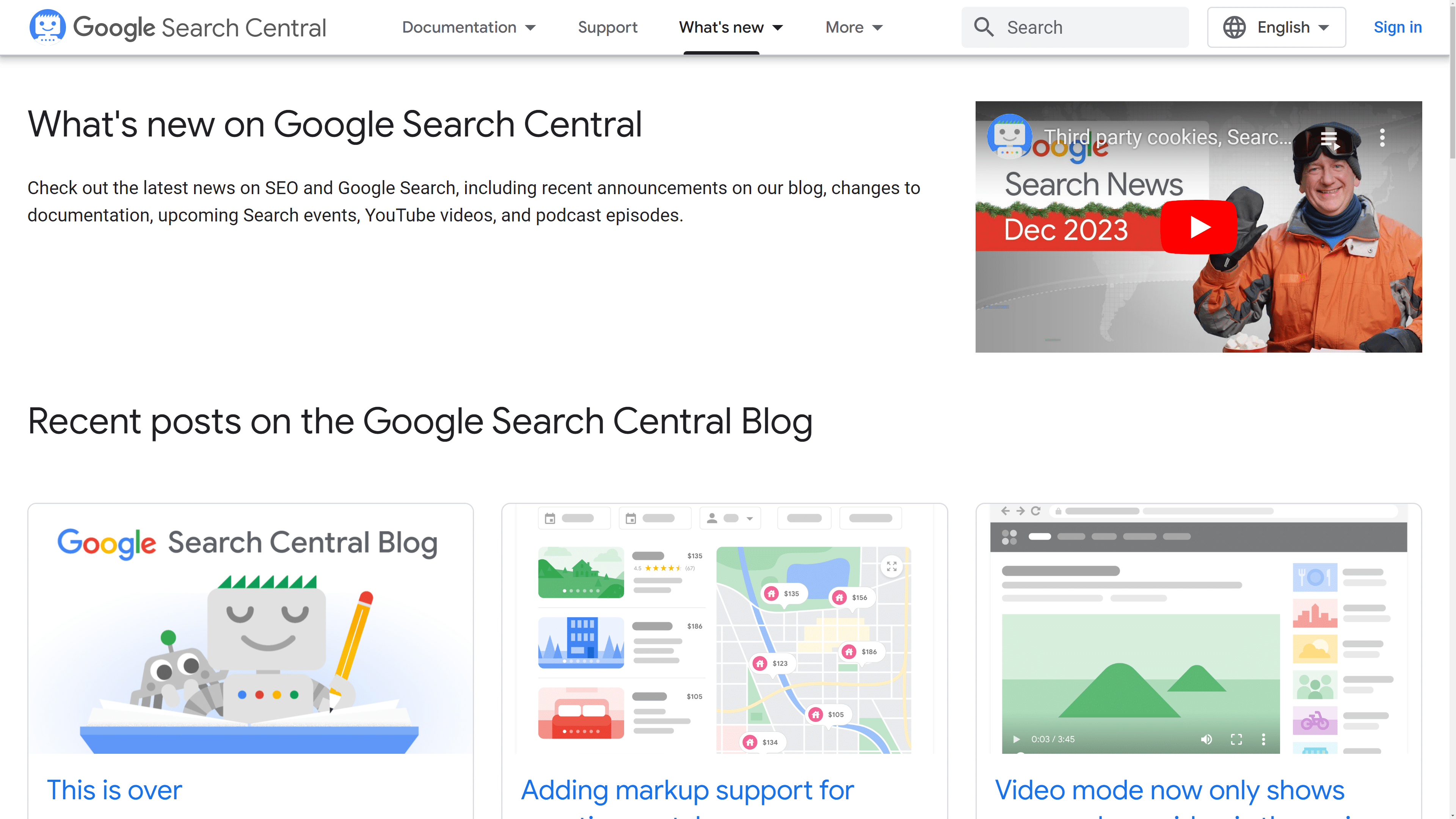 No news in Google Search Central in January 2024