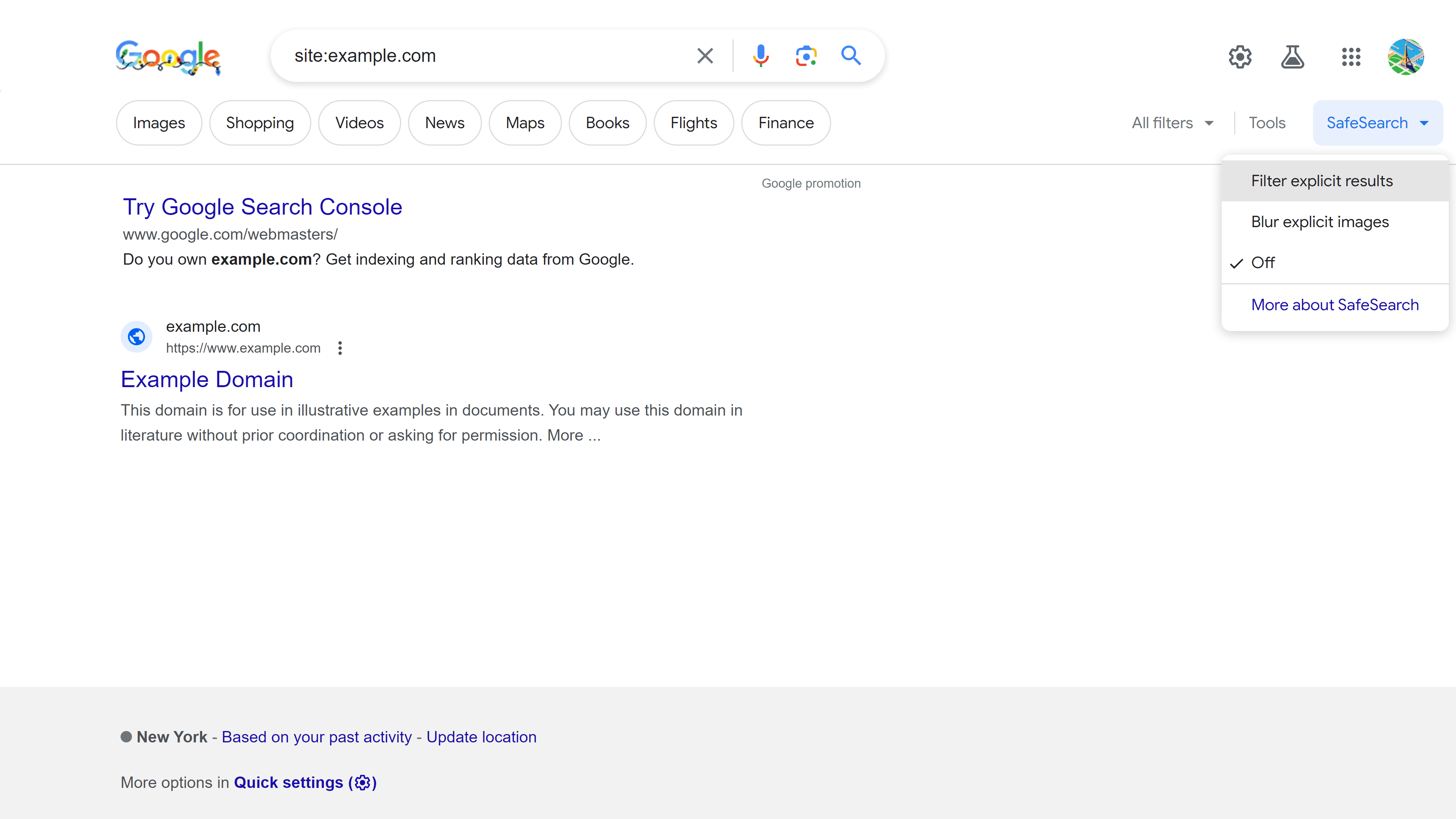 Using the site: operator