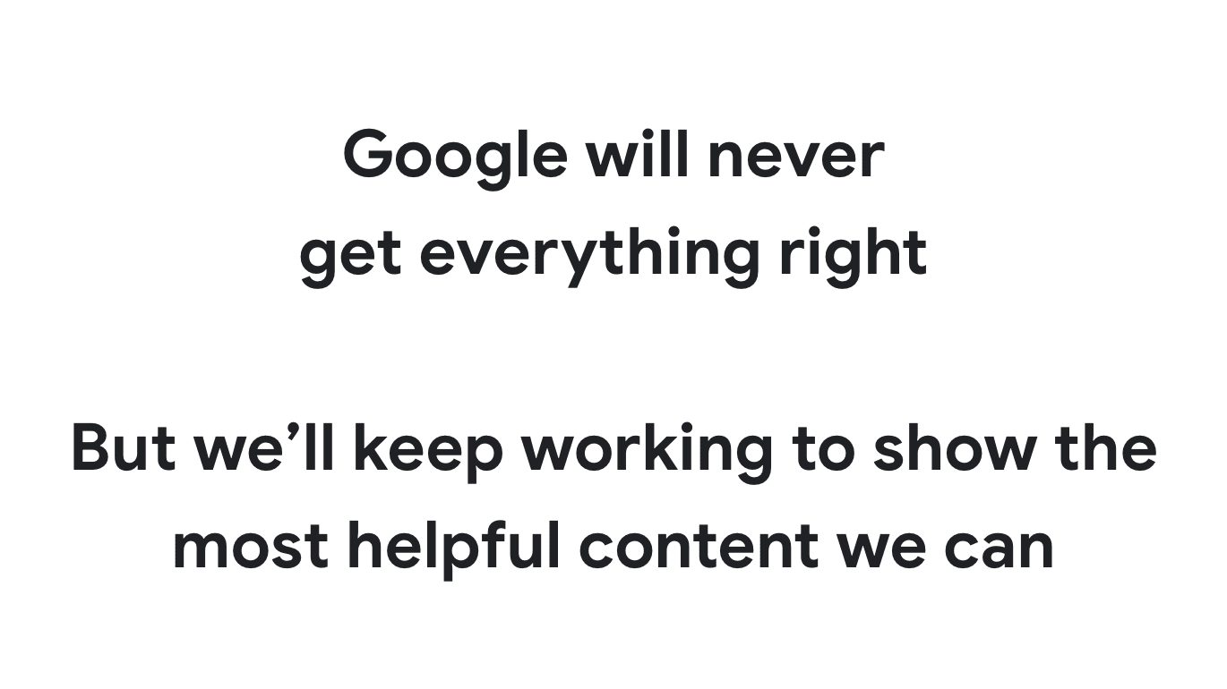 A slide from Danny Sullivan’s presentation at BrightonSEO