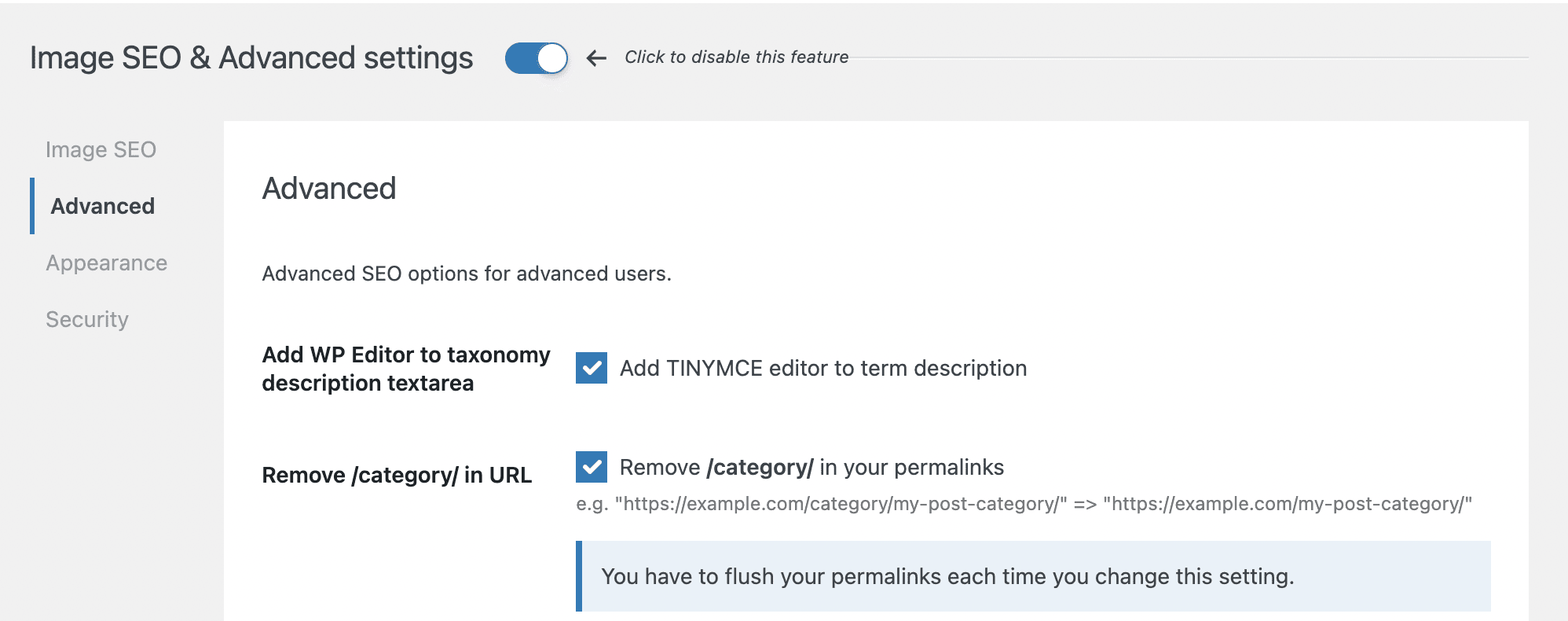 You can remove categories from your URL from the SEOPress Free backend editor.