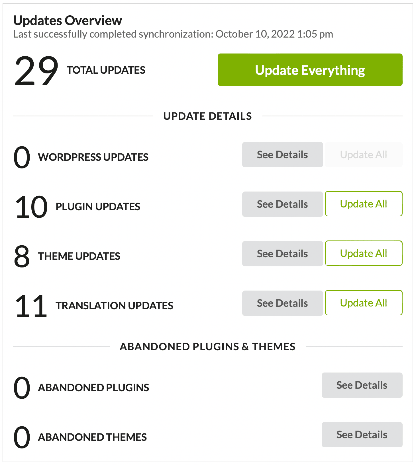 dashboard mainwp