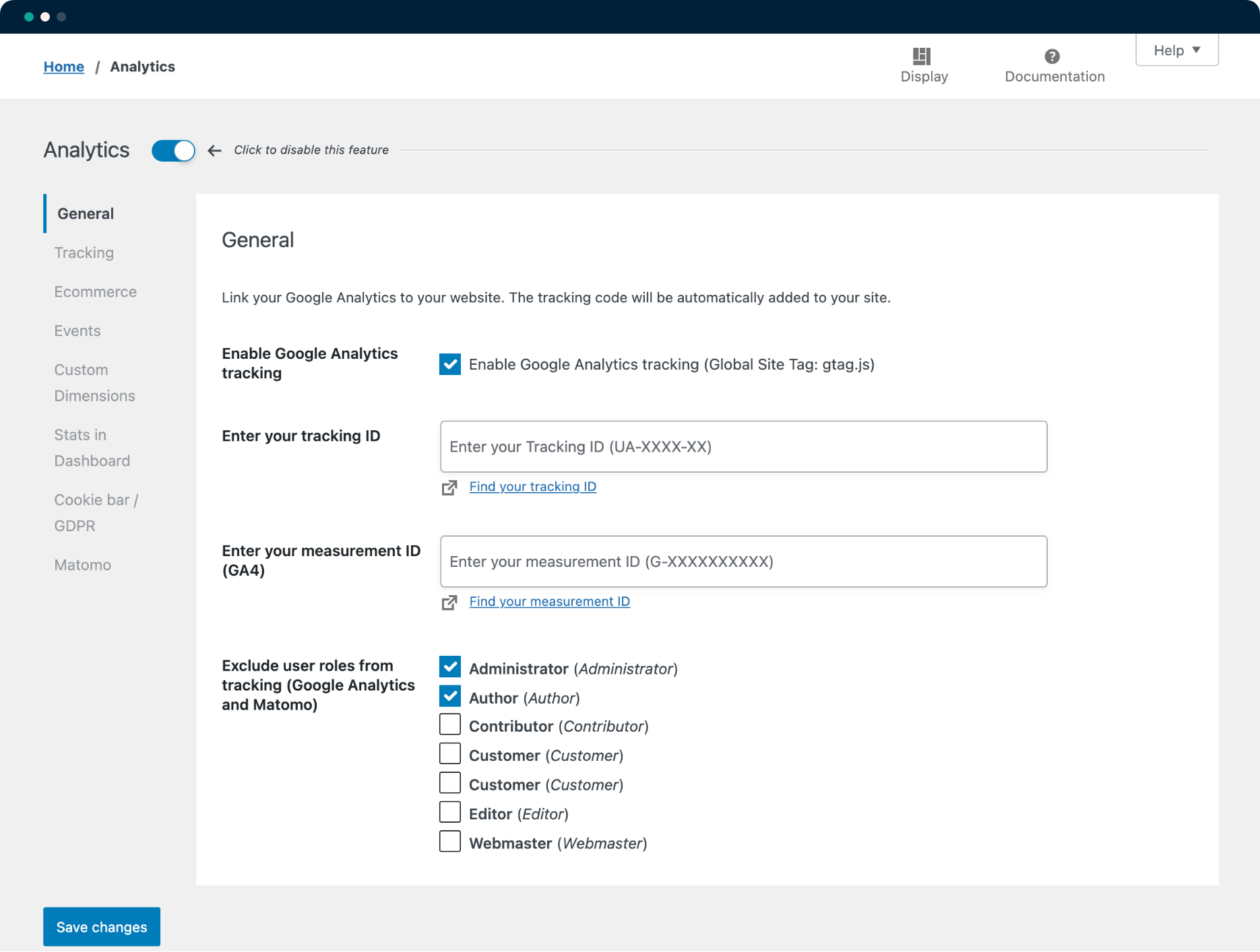 Configuración de Google Analytics y Matomo - SEOPress