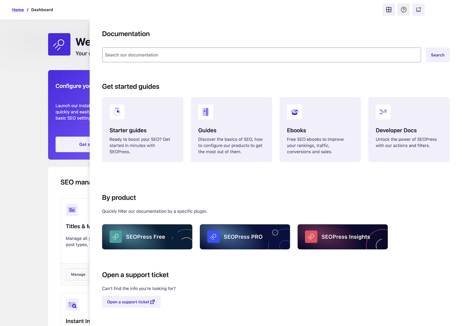 Documentation - SEOPress user interface