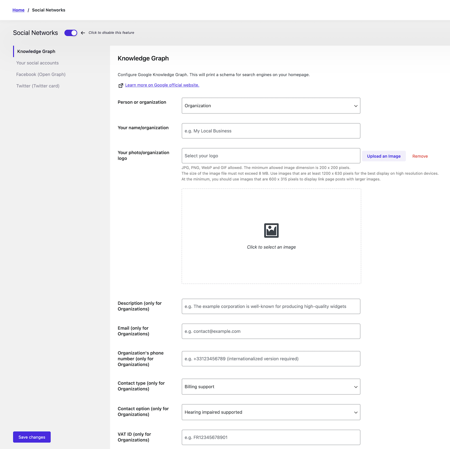 Updated Organization schema by SEOPress